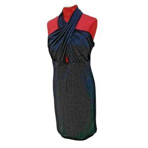 Charlotte Russe XL dress black metallic halter